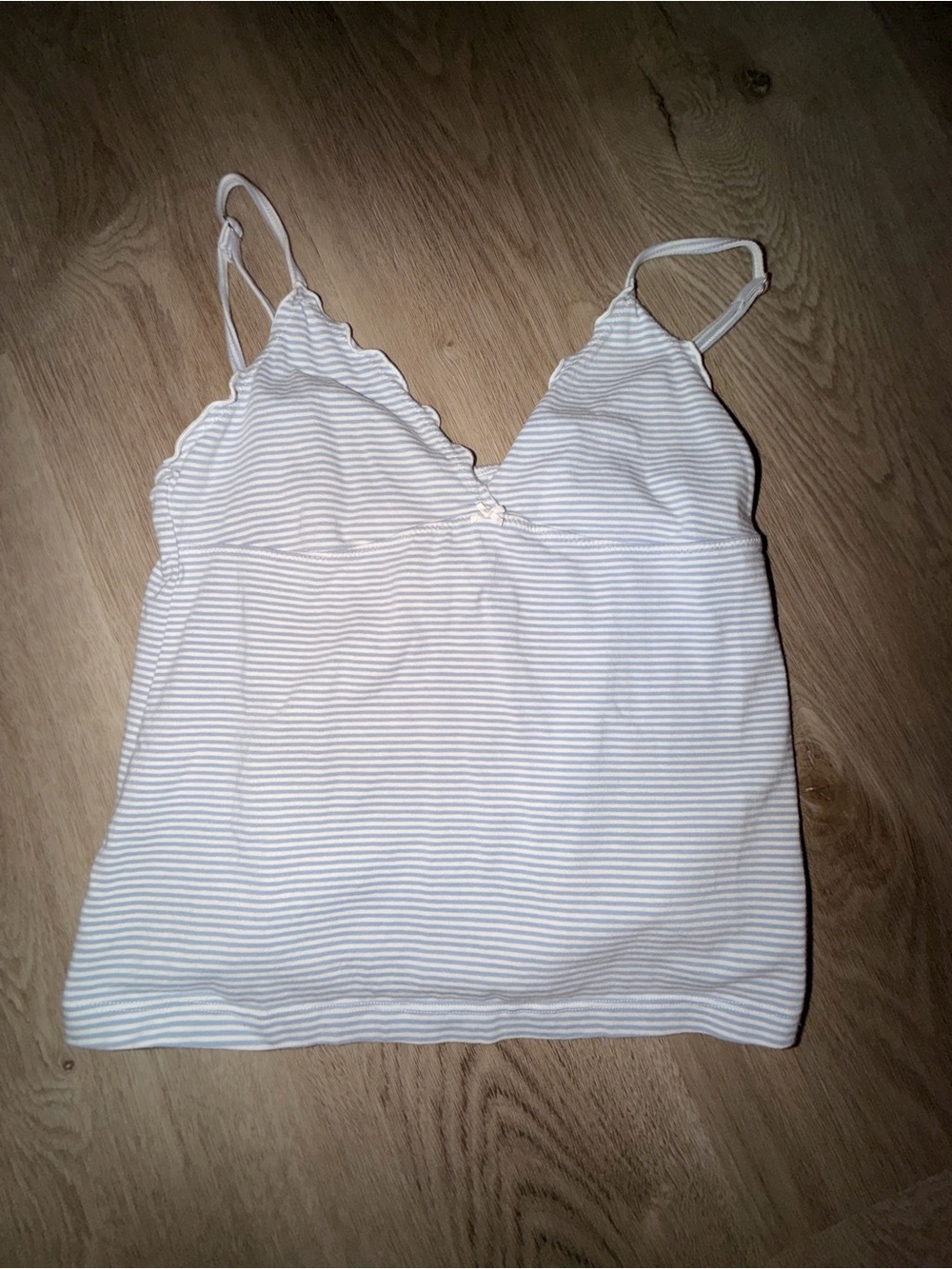 John Galt Cherokee White and Light Gray Striped Camisole